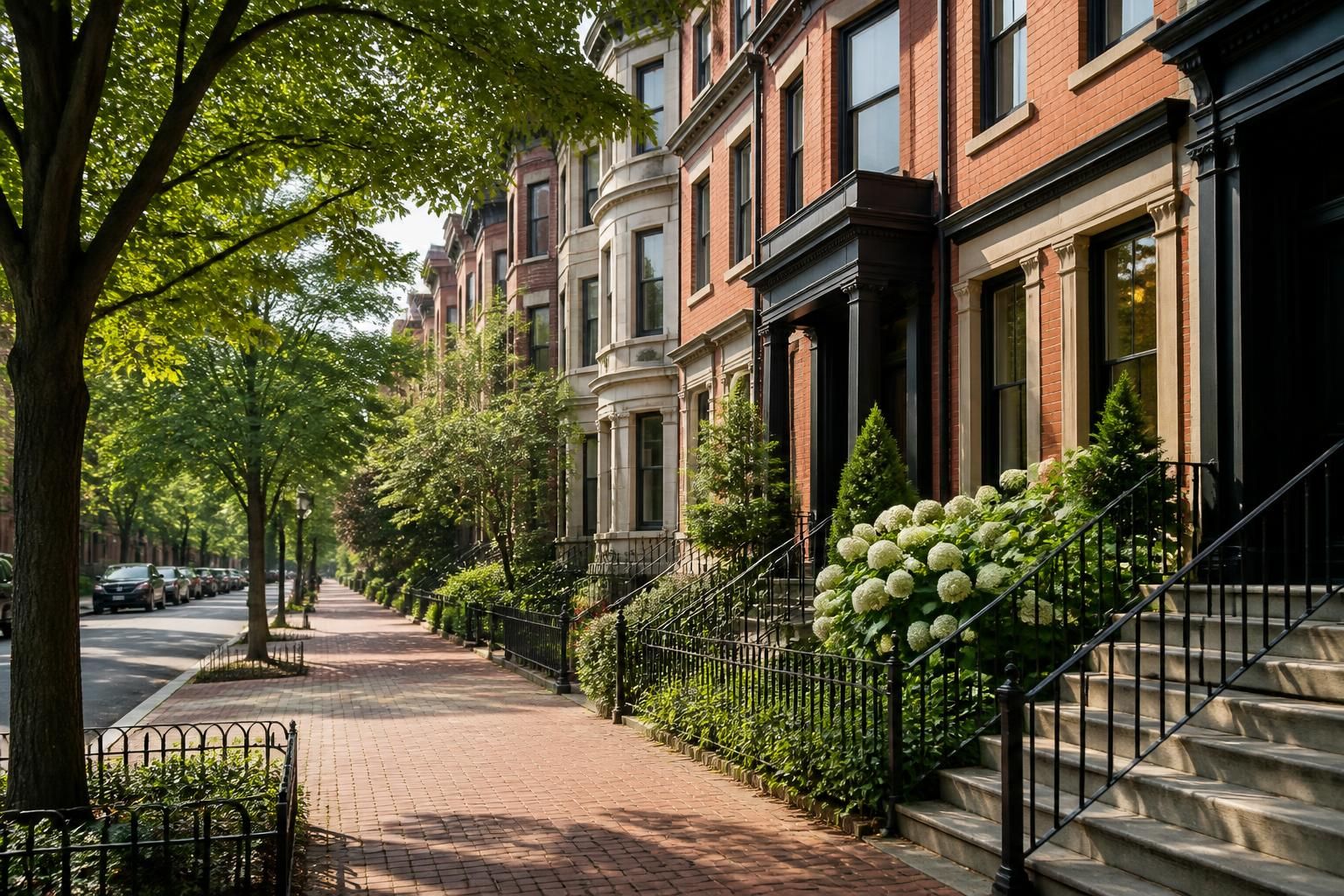 Tree-lined streets with charming residential architecture.